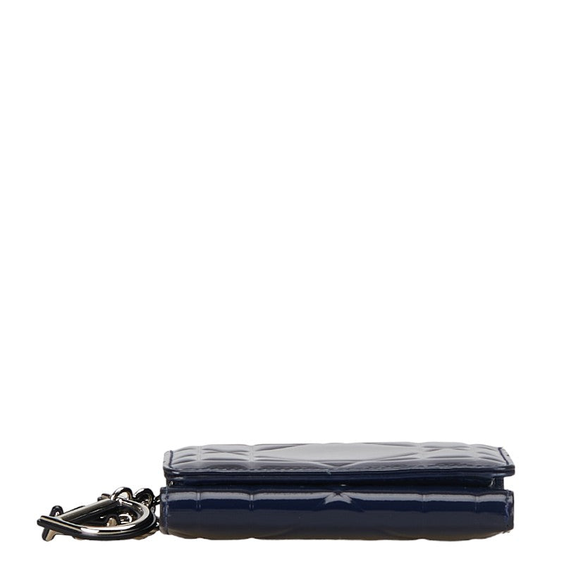 Dior Canarium Three Fold Wallet Navy Patent Leather  Dior