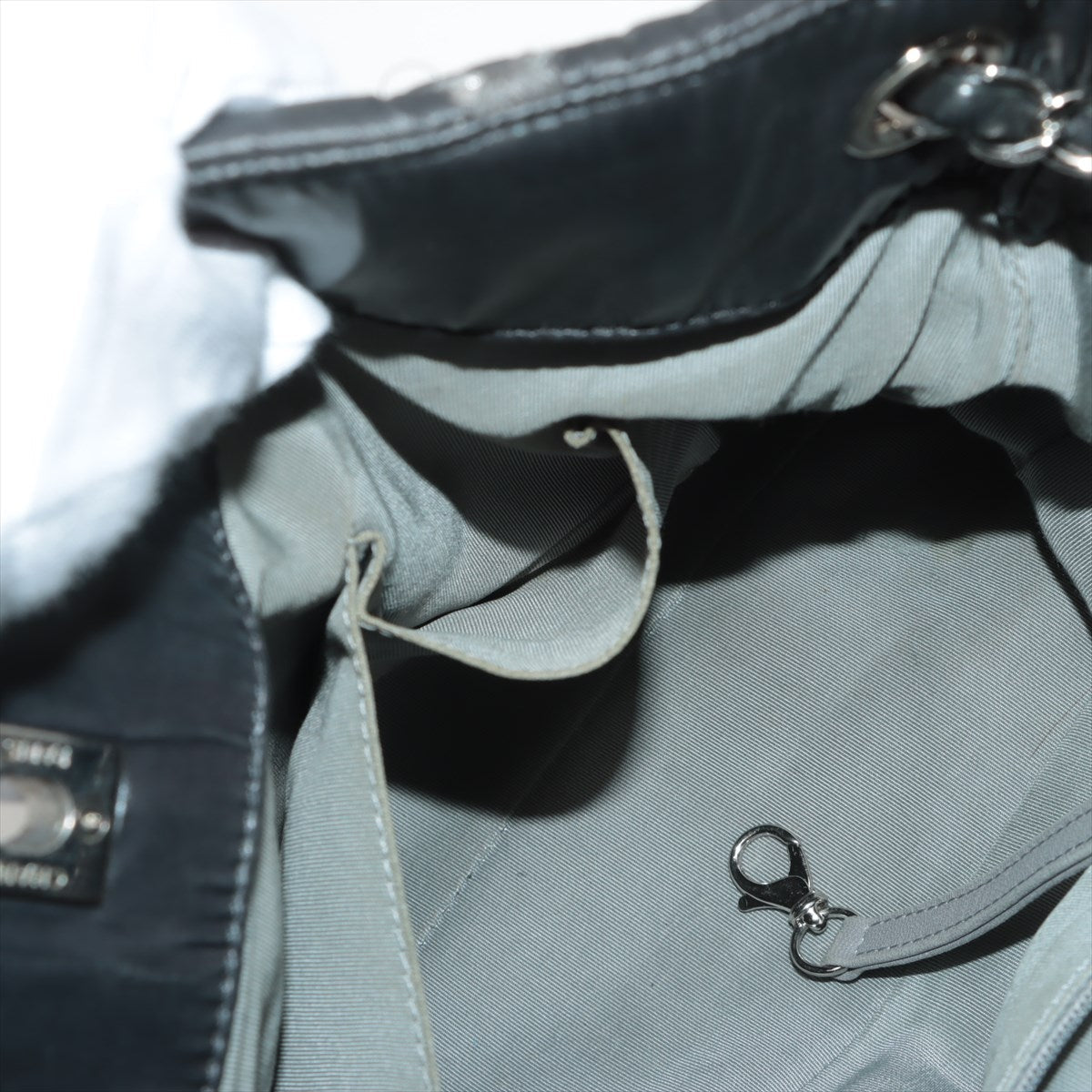 Chanel Parivision Nylon Chain Shoulder Bag Black Silver Gold  14th