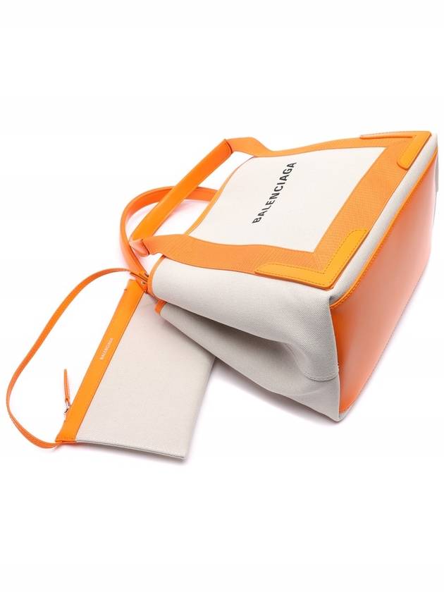 Luxury Balenciaga  Cabas Logo Canvas Small Tote Bag Dark Orange