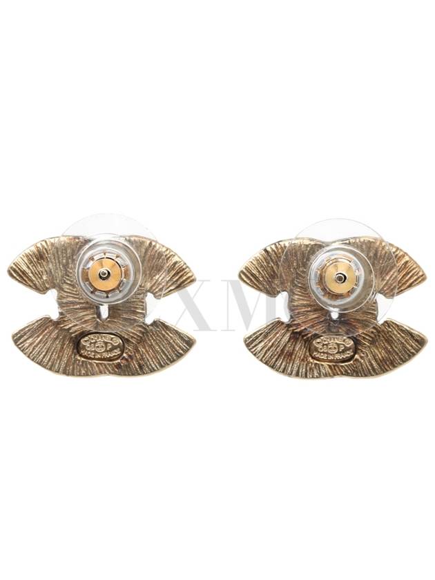 Earrings Tiffany Blue CC Logo Gold Chanel