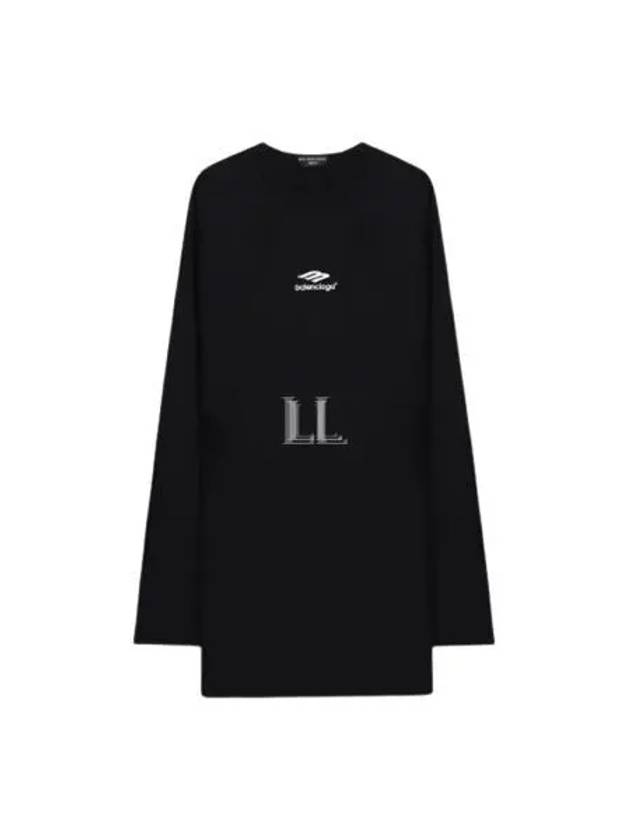 Luxury Balenciaga  Icon Flat Long Sleeve T-Shirt Black