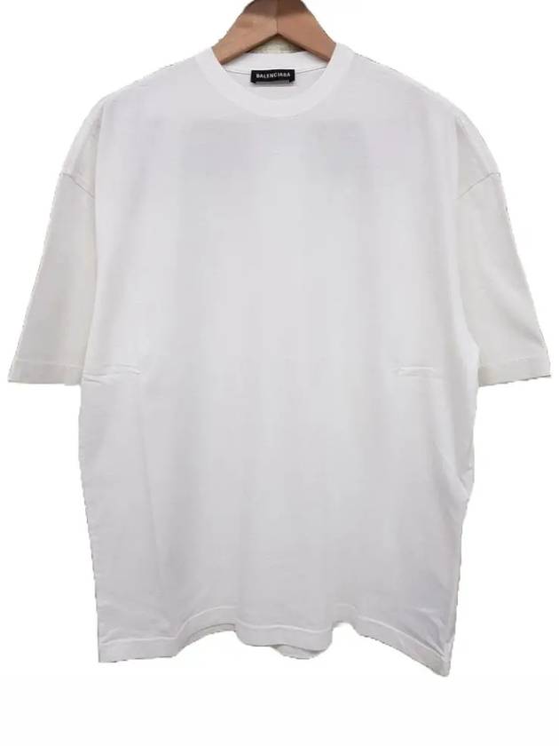 Luxury Balenciaga  Back Logo Short Sleeve T-Shirt White