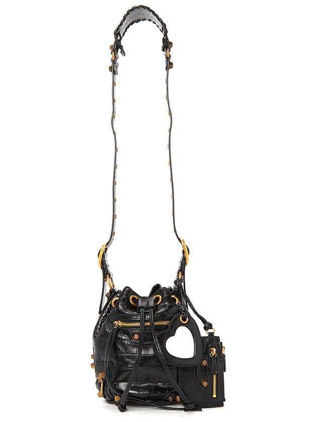Luxury Balenciaga  Le Cagole XS Leather Bucket Bag Black
