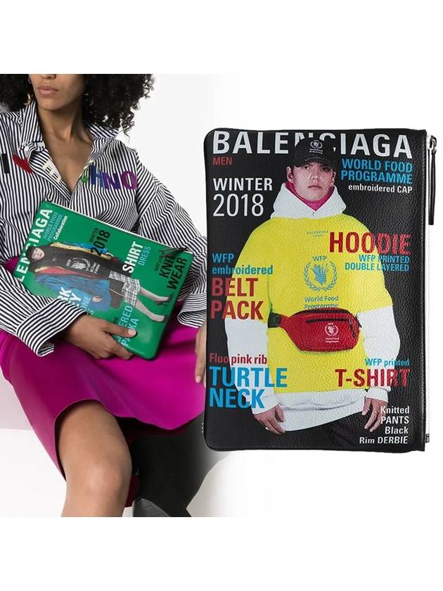 Luxury Balenciaga  Magazine Medium Clutch Bag Green