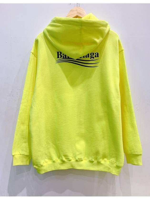Luxury Balenciaga  Men's Political Wave Logo Hoodie Neon