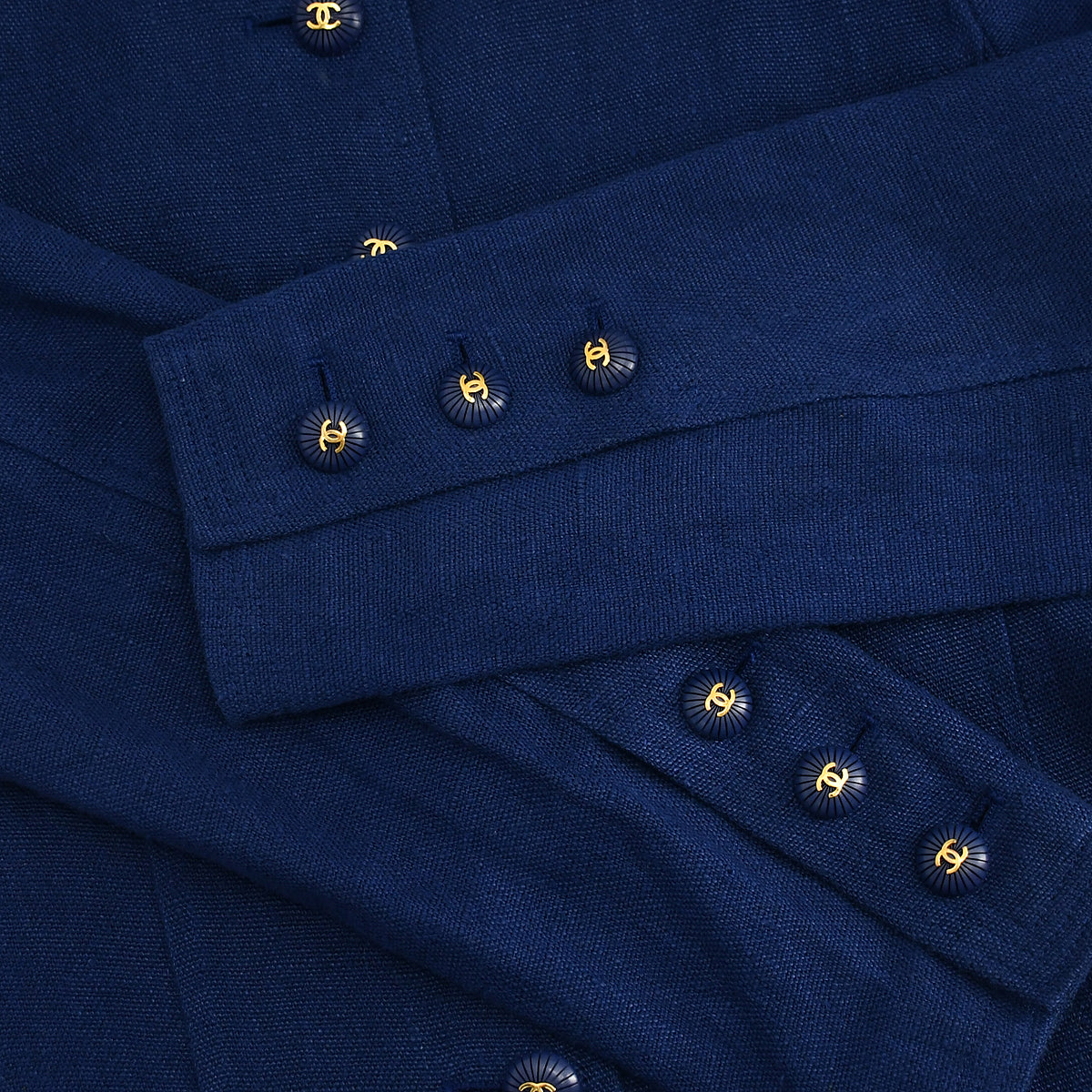 Chanel Setup Suit Jacket Skirt Blue 93C #38