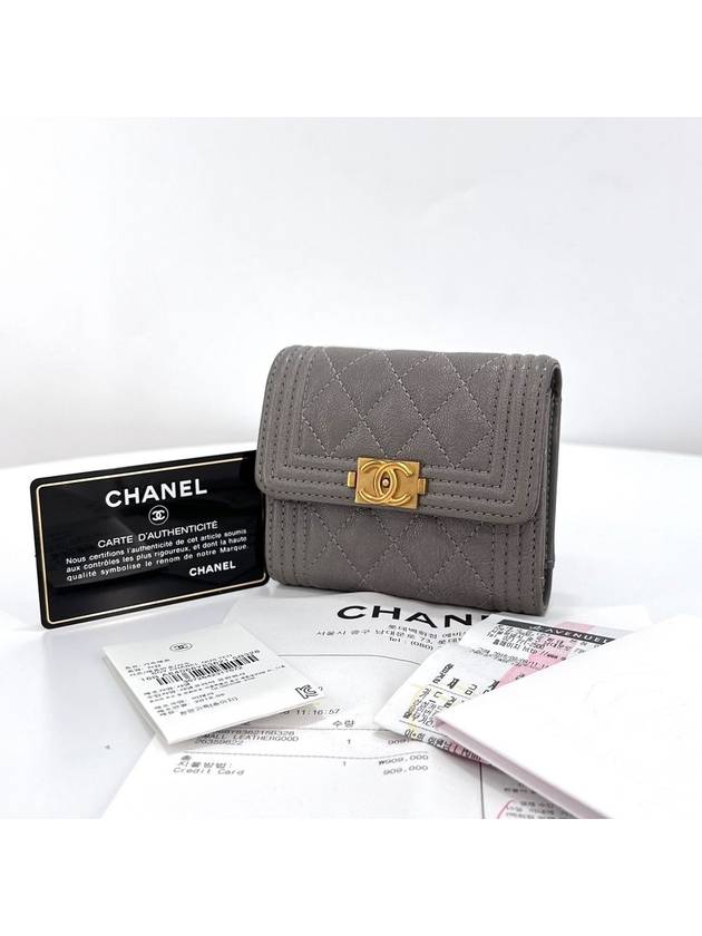 Boy caviar gold women s wallet Chanel