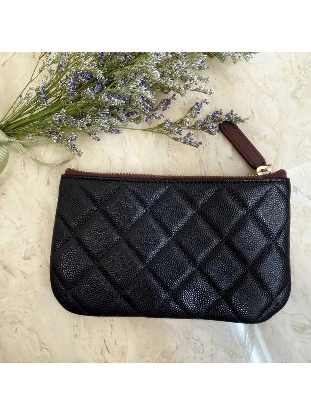 Gold CC Logo Small Calfskin Pouch Bag Black Chanel