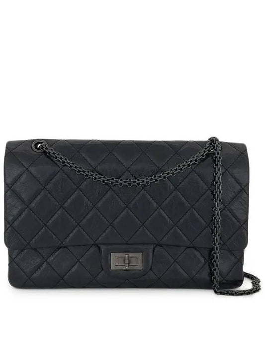 2 55 Vintage Maxi Black Monochrome Glossy Calf 5ET0045 Chanel