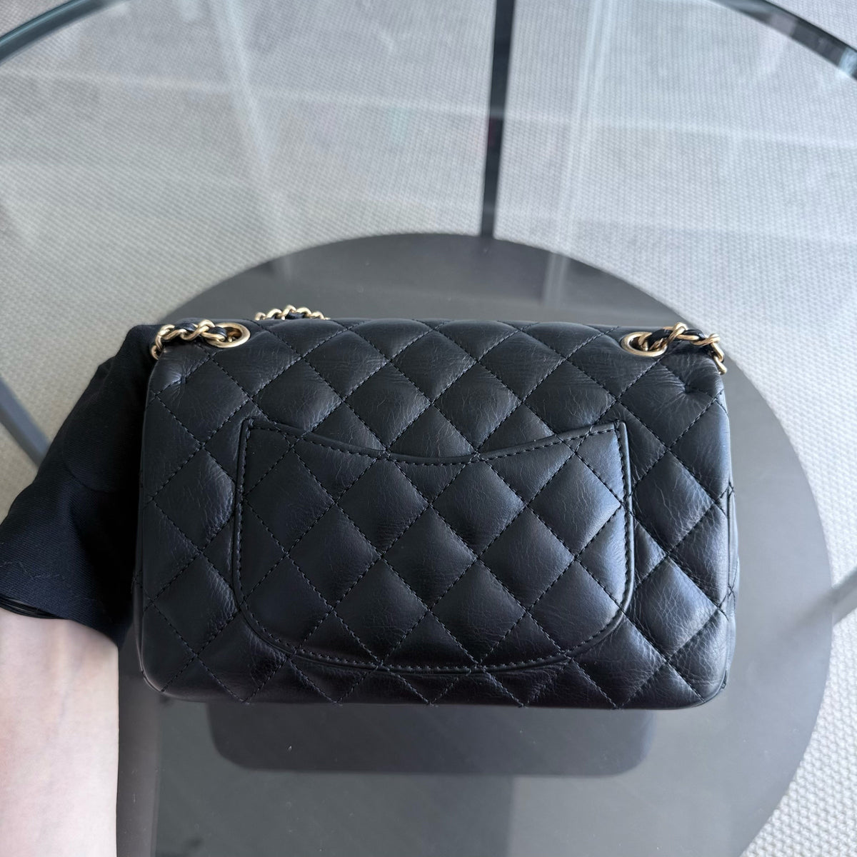 Chanel Rock The Corner Seasonal Flap Small - 20CM Quilted Calfskin Midnight Blue Gold Hardware Series 24