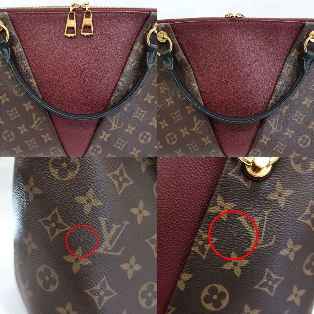 Louis Vuitton V Toot MM M43949 Monogram 2w Toot Bag Shoulder Brown Bordeaux  Female
