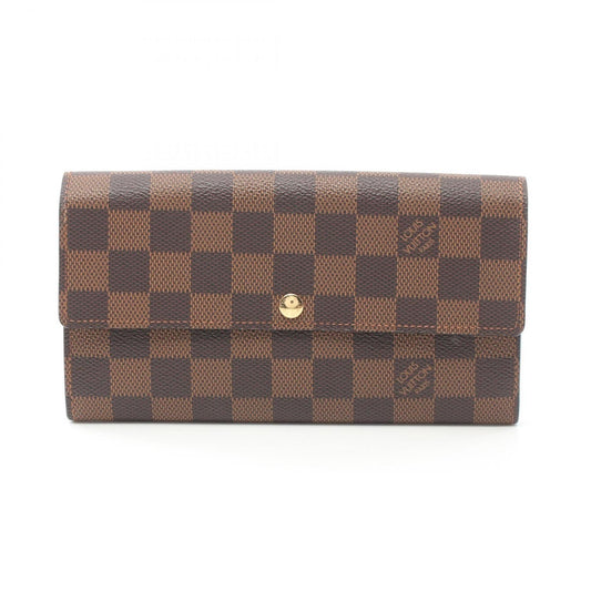 Louis Vuitton  Coated Canvas Leather Long Wallet (Bi-Fold)