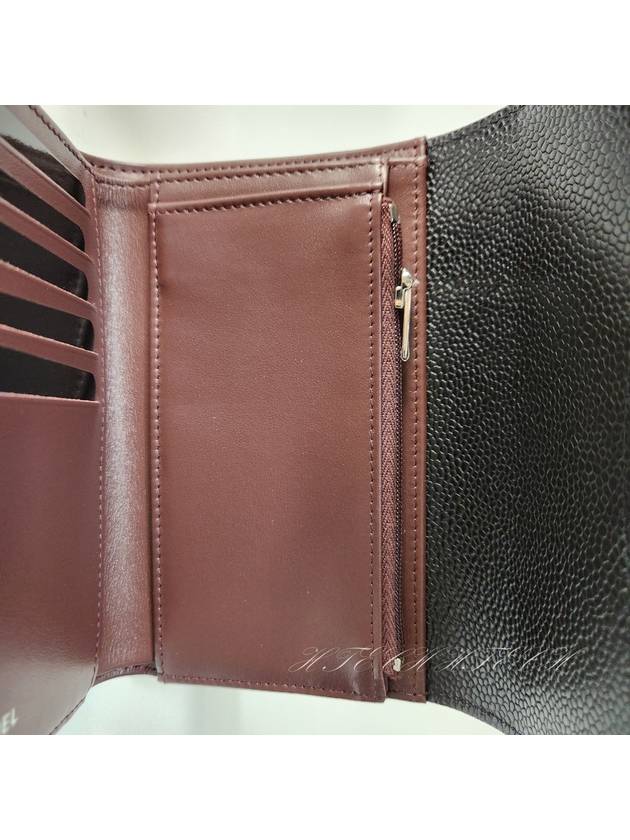 Classic Flap Wallet Grained Calfskin & Silver Black Chanel