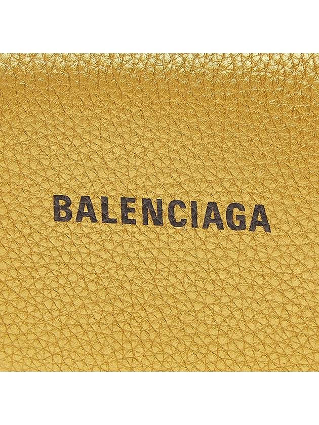 Luxury Balenciaga  Logo Print Tri-Fold Half Wallet Gold