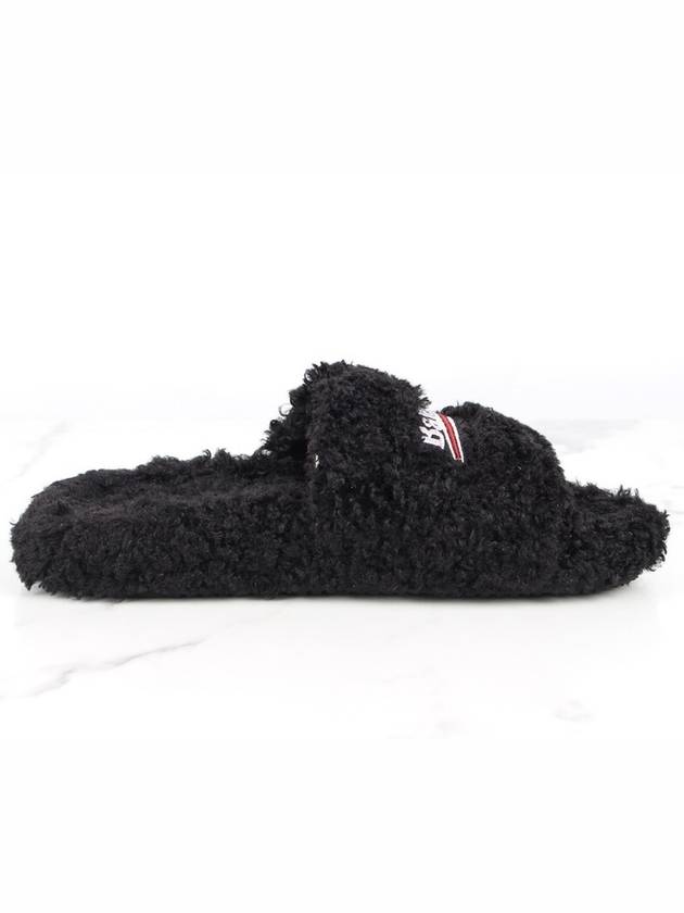 Luxury Balenciaga  Wave logo furry slide 40 255 260