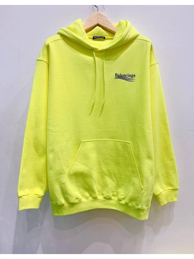 Luxury Balenciaga  Men's Political Wave Logo Hoodie Neon
