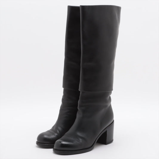 Chanel Coco Leather Long Boots 36  Black G27808 Lift