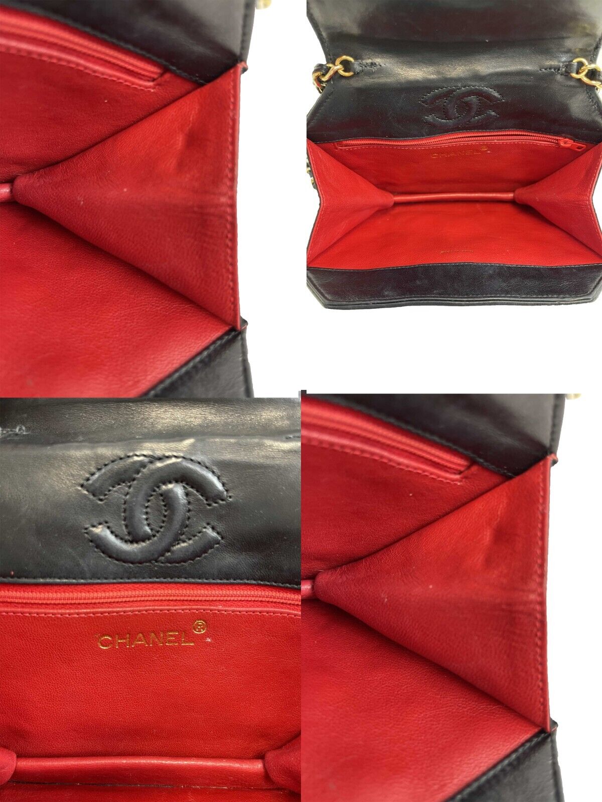 CHANEL Vintage 90's Quilted Octagon CC Shoulder Black Excellent Handbag