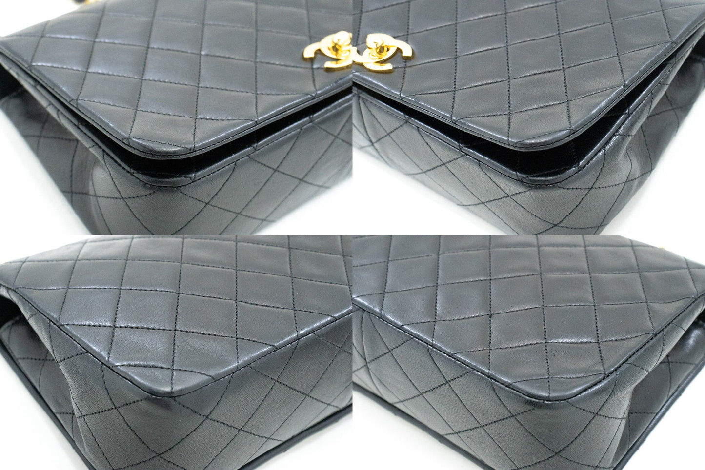 Top Quality Chanel Full New Chain Shoulder Bag Black Quilted Lambskin Leather