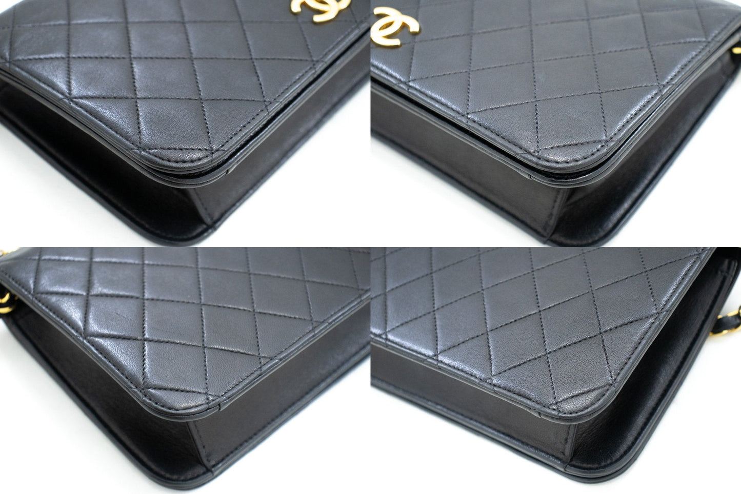 Top Quality Chanel Full New Chain Shoulder Bag Clutch Black Quilted Lambskin