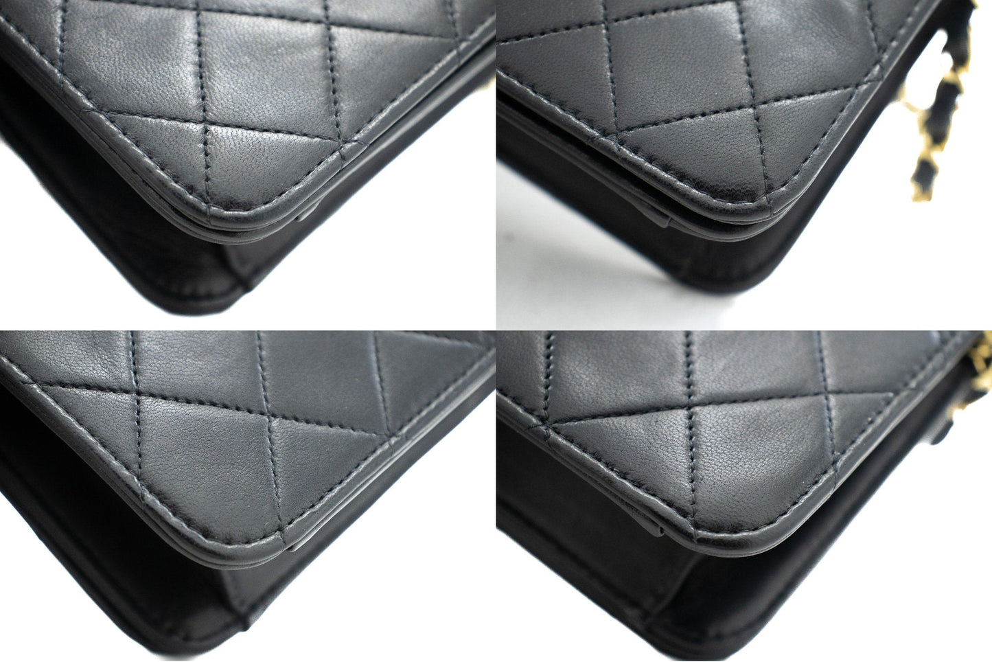 Top Quality Chanel Full New Chain Shoulder Bag Clutch Black Quilted Lambskin