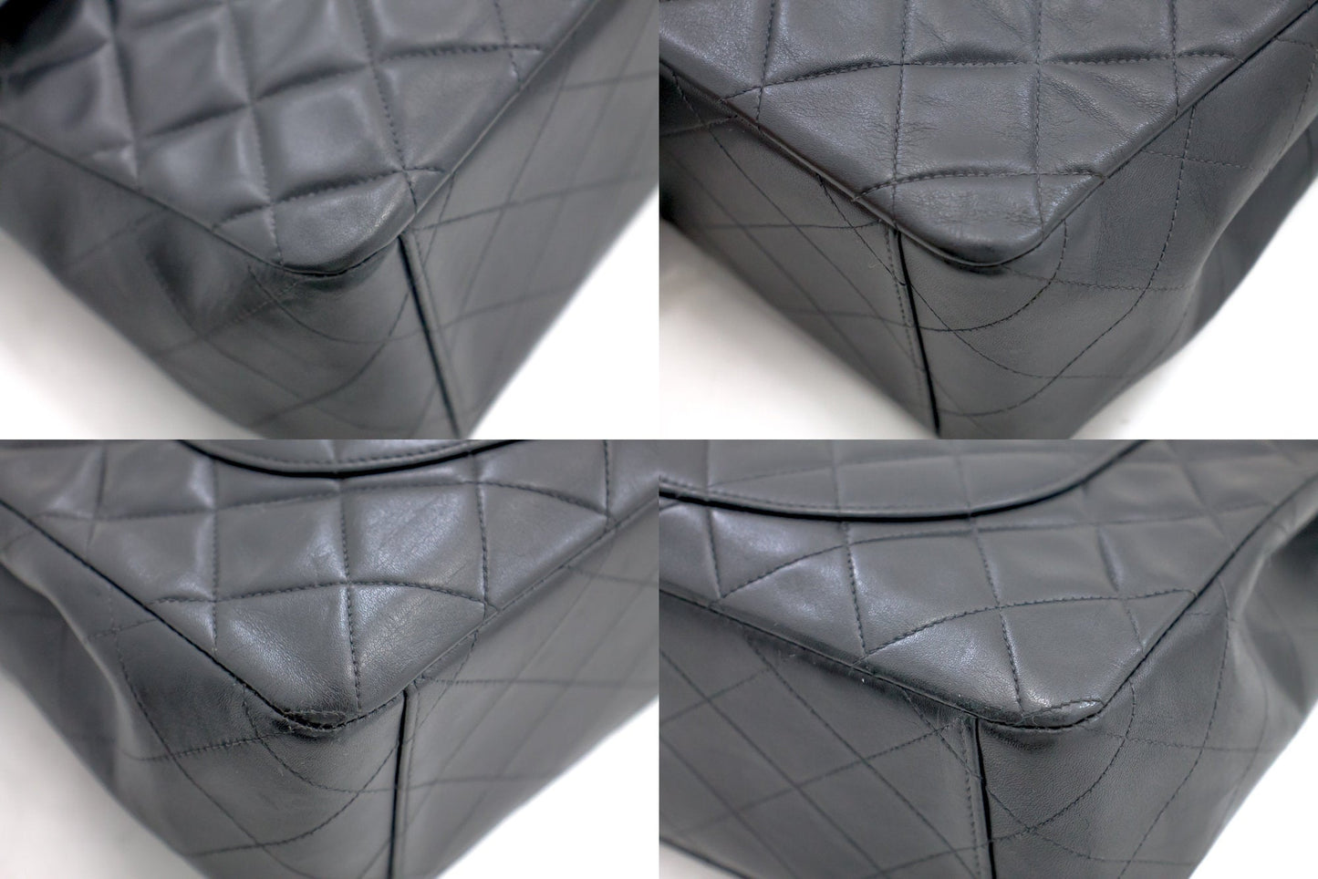 Top Quality Chanel Jumbo 13" Maxi 2.55 New Chain Shoulder Bag Black Lambskin