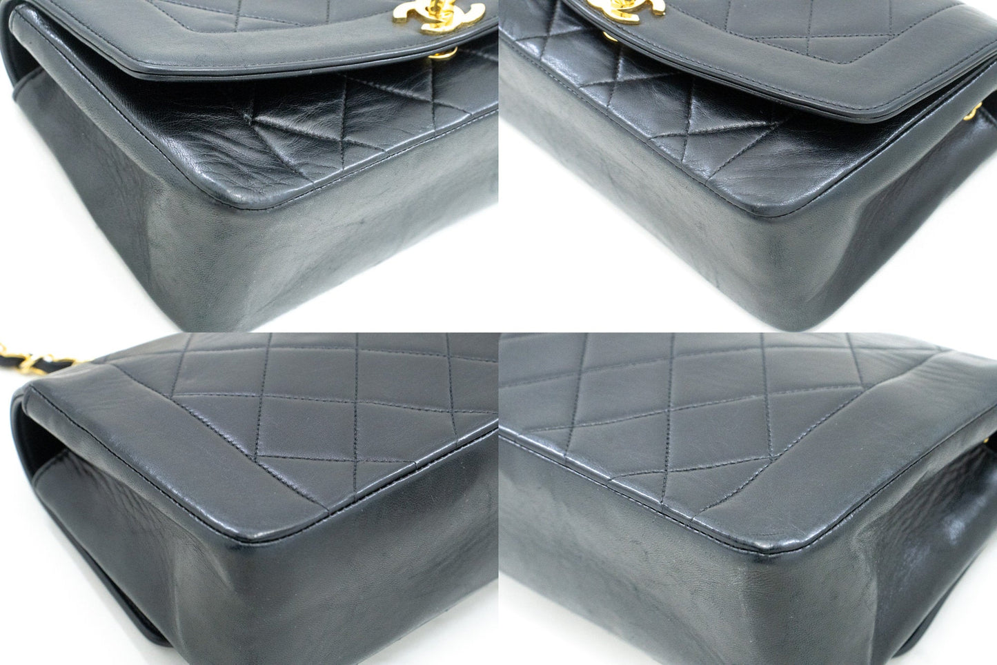 Top Quality Chanel Diana New Chain Shoulder Bag Black Quilted Lambskin Purse