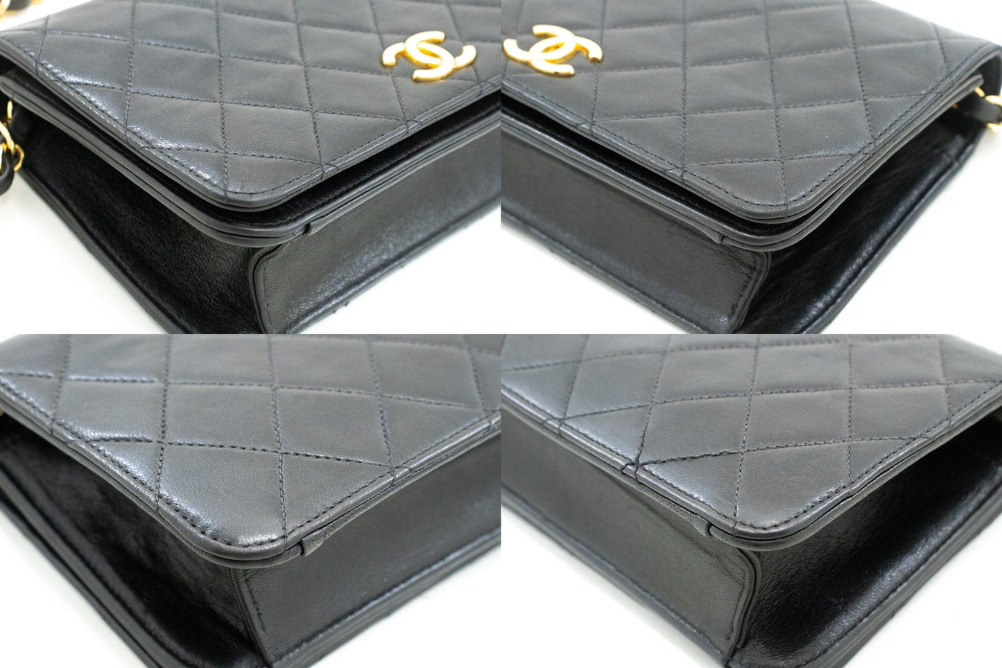 Top Quality Chanel Full New Chain Shoulder Bag Clutch Black Quilted Lambskin