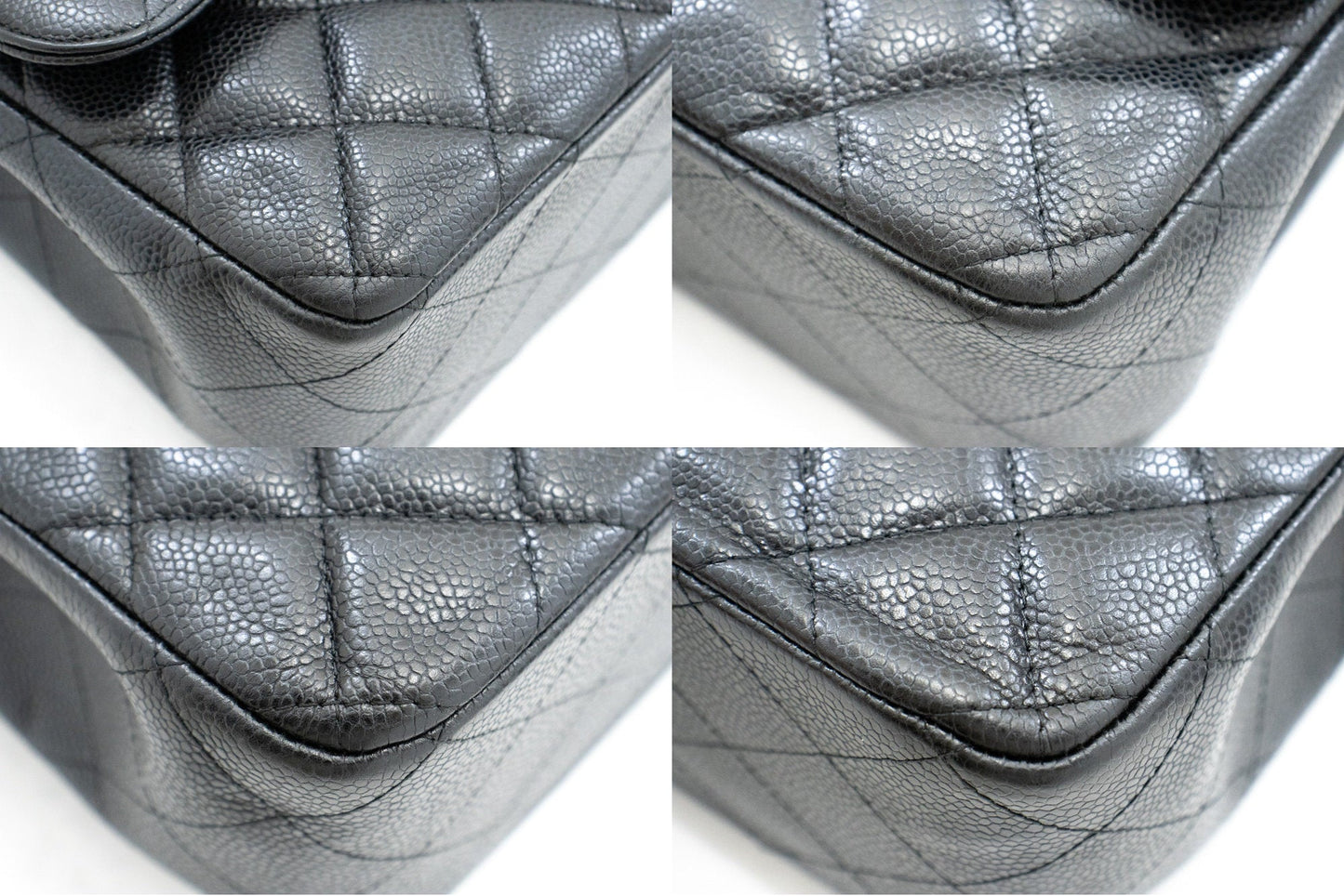 Top Quality Chanel Grained Calfskin Large Chain Shoulder Bag W New SV Classic