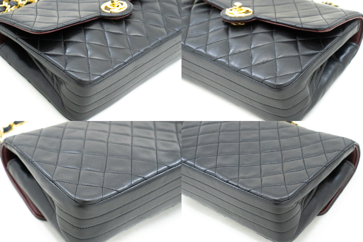 CHANEL Mini Small Chain Shoulder Bag Black Lambskin Quilted Flap