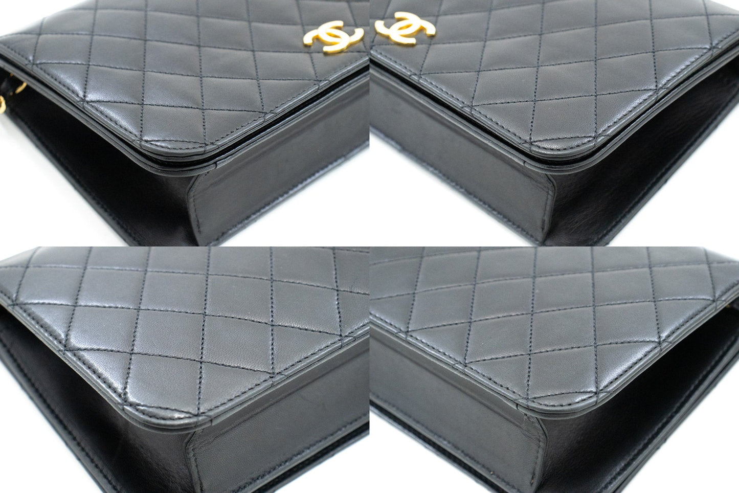 Top Quality Chanel Full New Chain Shoulder Bag Clutch Black Quilted Lambskin