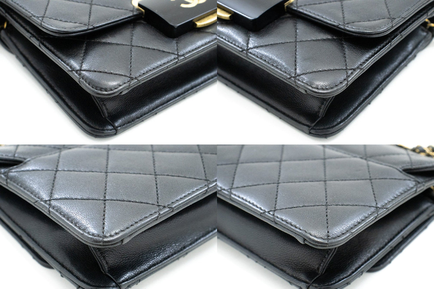 Top Quality Chanel Mini Calfskin Chain Shoulder Bag Black Quilted New Leather