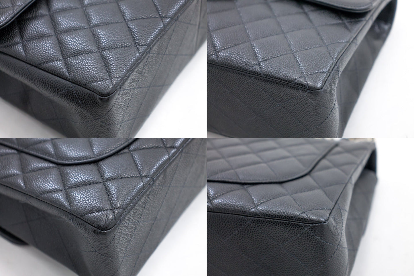 Top Quality Chanel Large Classic Handbag Chain Shoulder Bag New Black Caviar