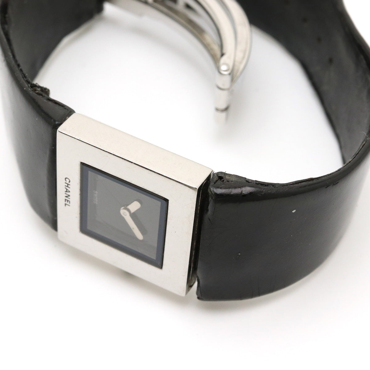 Chanel Matrasse SS Emmeline Leather Belt Black   Quartz Watch H0116