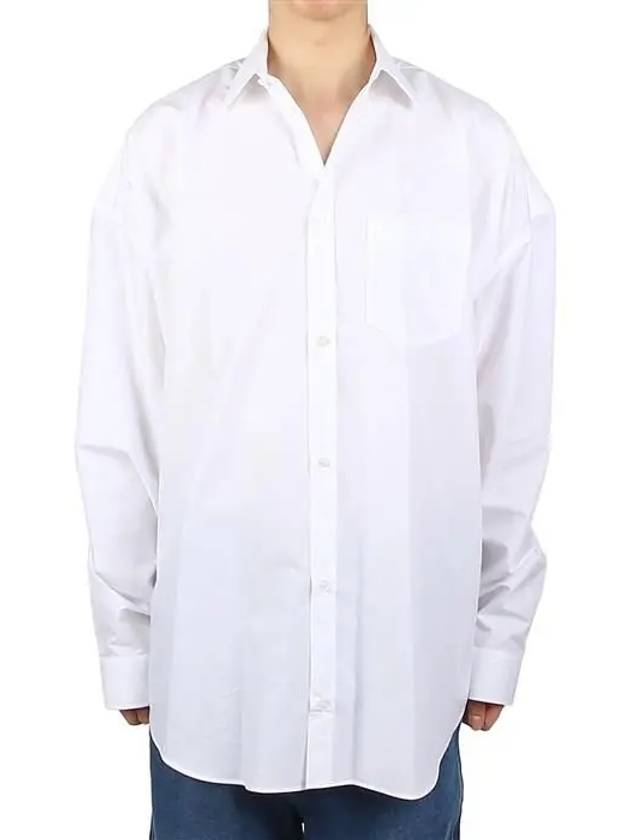 Luxury Balenciaga  Cocoon Long Sleeve Shirt White