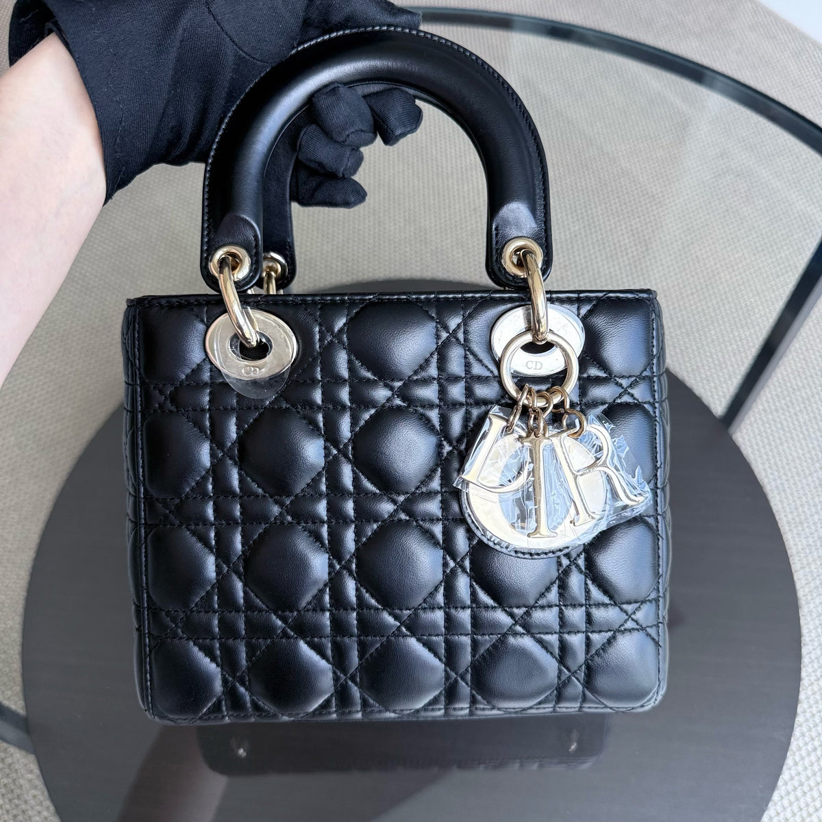 Dior Lady Small ABC - Cannage Lambskin MyABC Black Gold Hardware