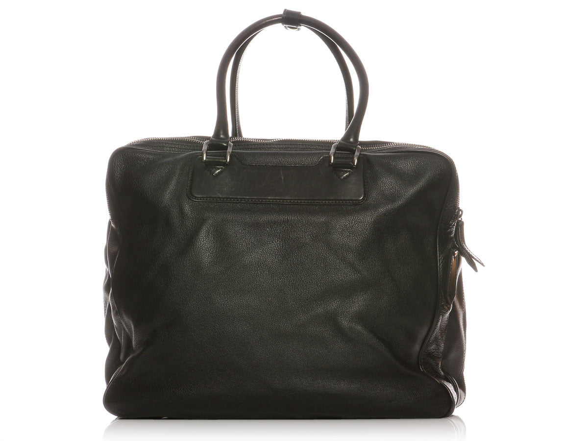 Burberry Black Leather Suitcase