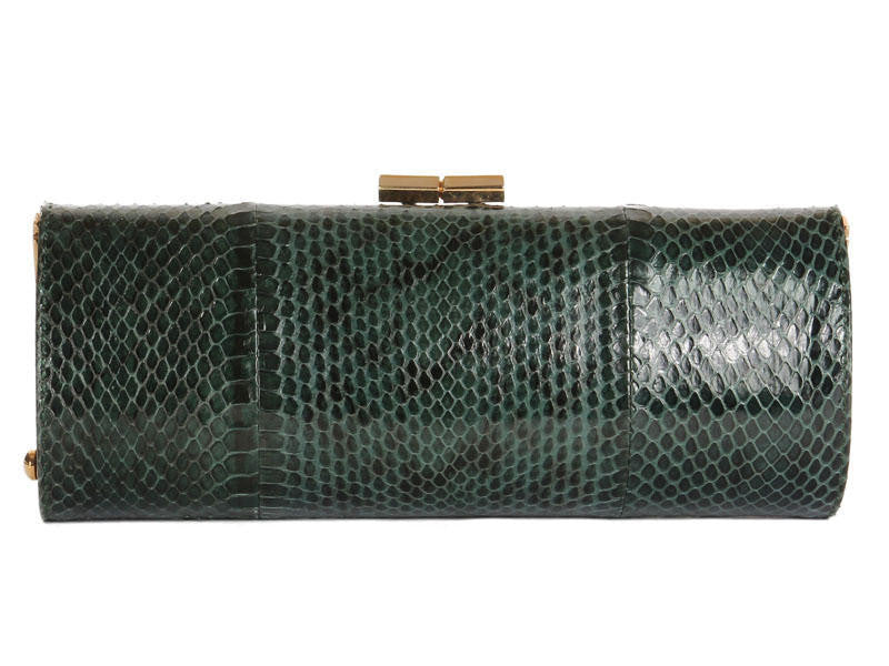 Jimmy Choo Green Python Clutch
