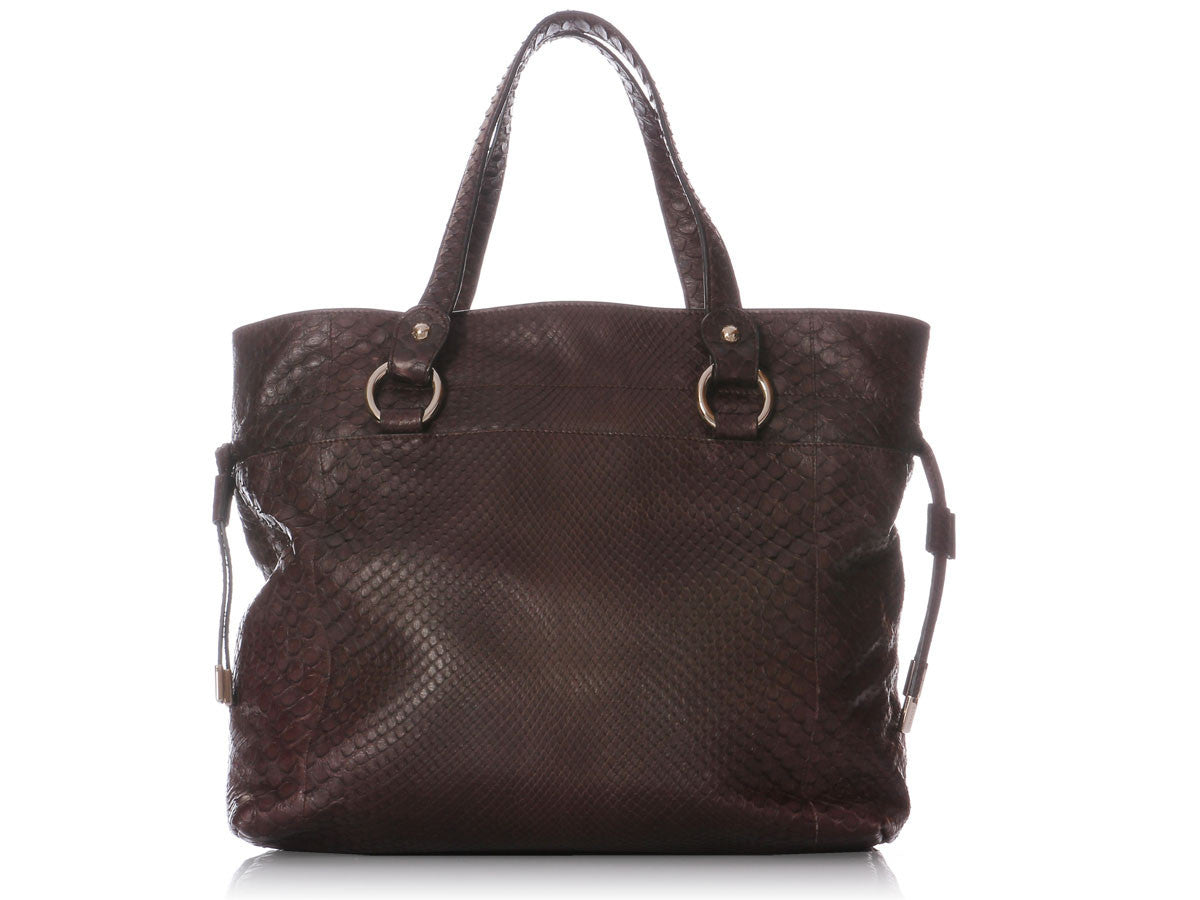 Tod's Brown Snakeskin Tote