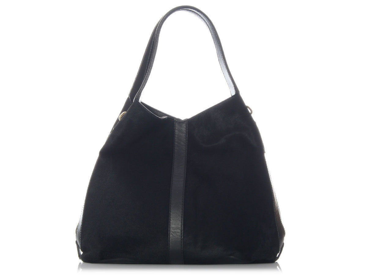 Givenchy Black Pony Hair Tinhan Tote