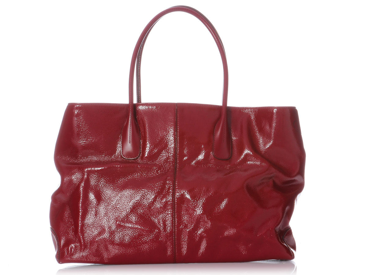 Tod's Large Red Patent D Shopper