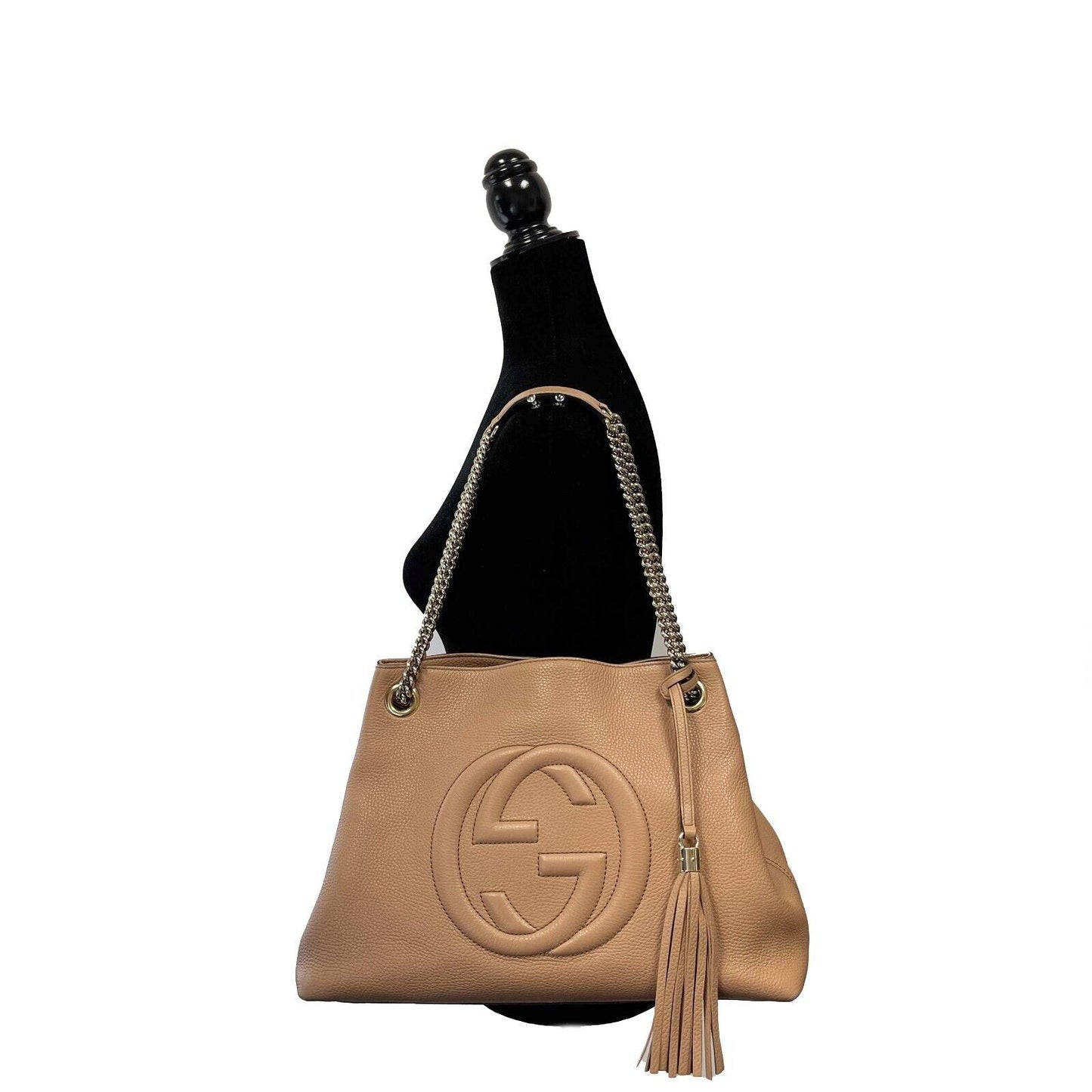 GUCCI - GG Medium Soho Chain Shoulder Bag - Rose Beige w/ Tassel