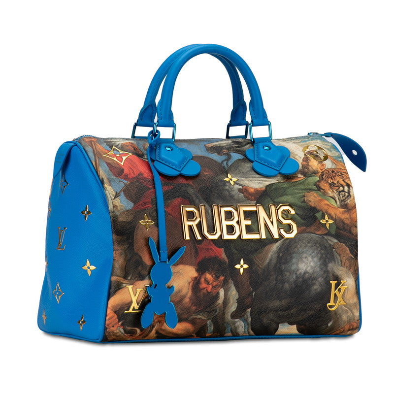 Louis Vuitton Monogram Celti Musters Collection 2017 Limited Speedy 30 Boston Bag M43305 Grand Blue Multicolor PVC Leather  Louis Vuitton