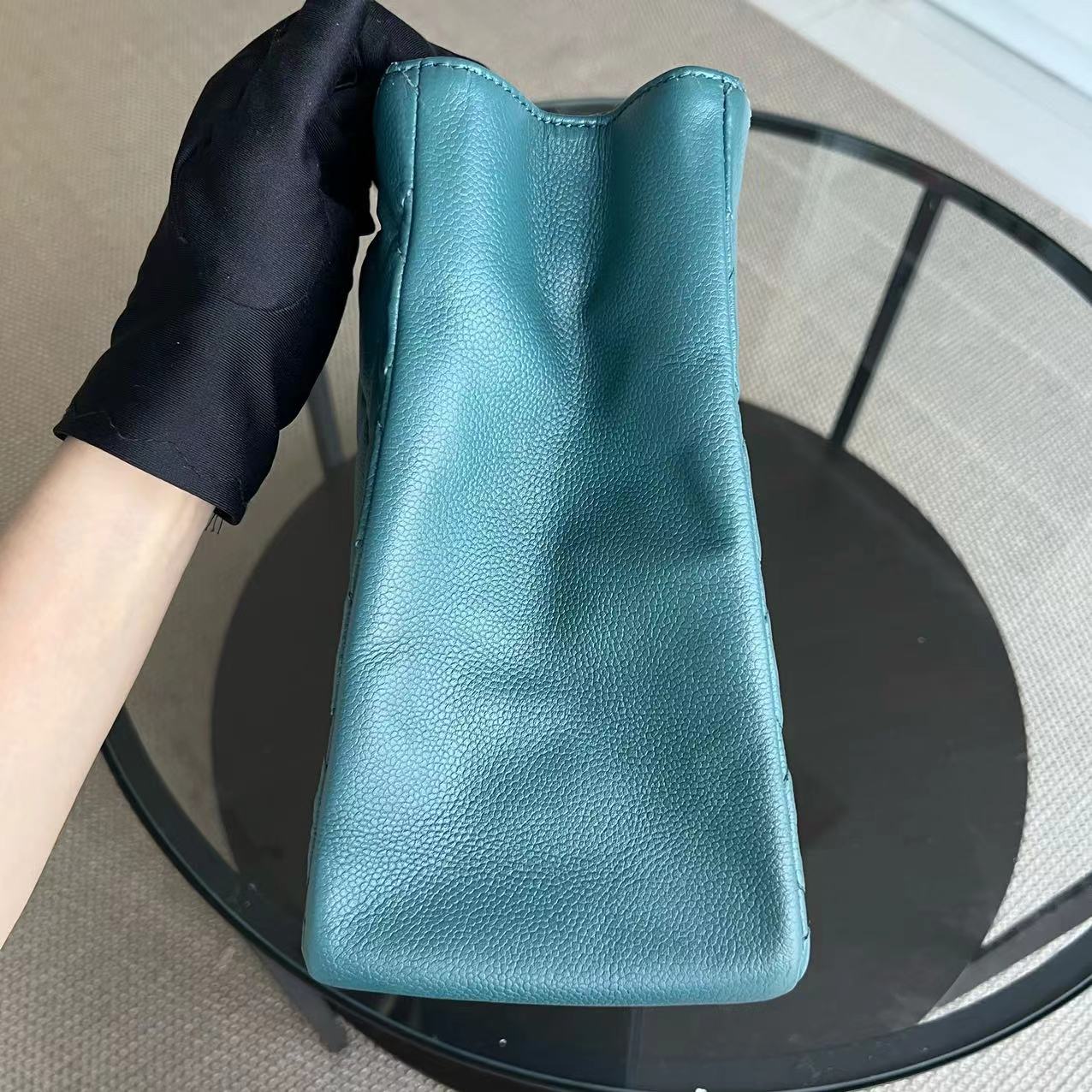 Balance 1 of Caviar GST Grand Shopping Tote Quilted Grained Calfskin Green Blue Malachite Silver Hardware Series 14