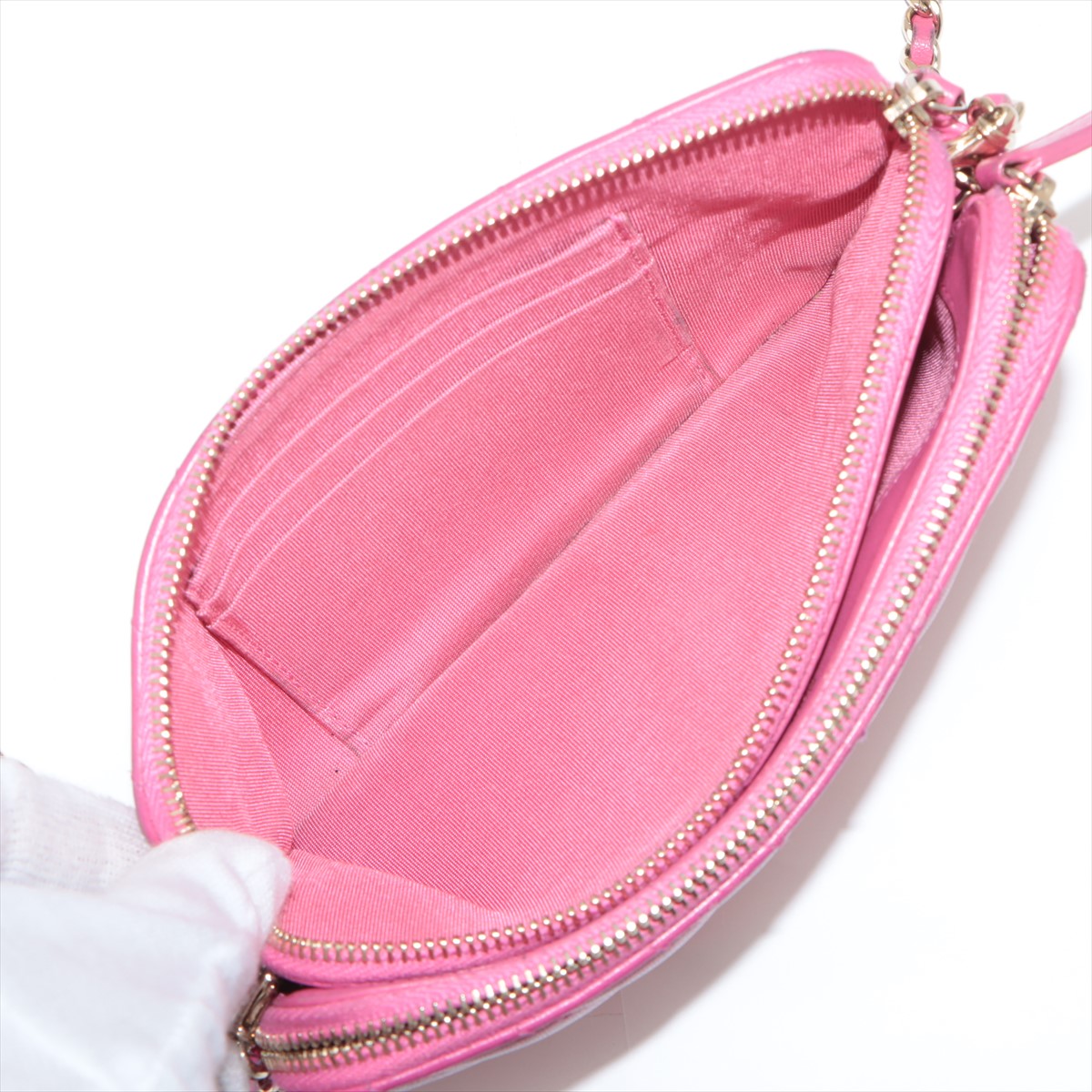 Chanel V Stitch  Chain Wallet Pink G  23rd