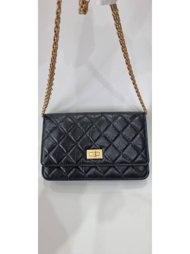 WOC Gold Hardware Vintage Calfskin Chain Cross Bag Black Chanel