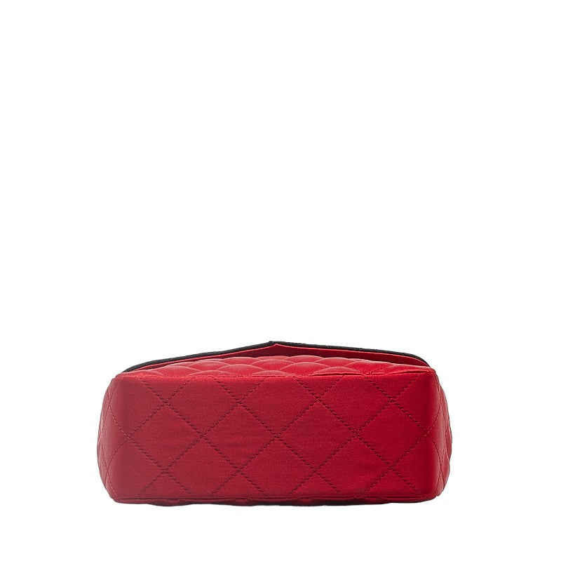 Chanel Matrases Coco  Chain Shoulder Bag Red Black Satin  CHANEL