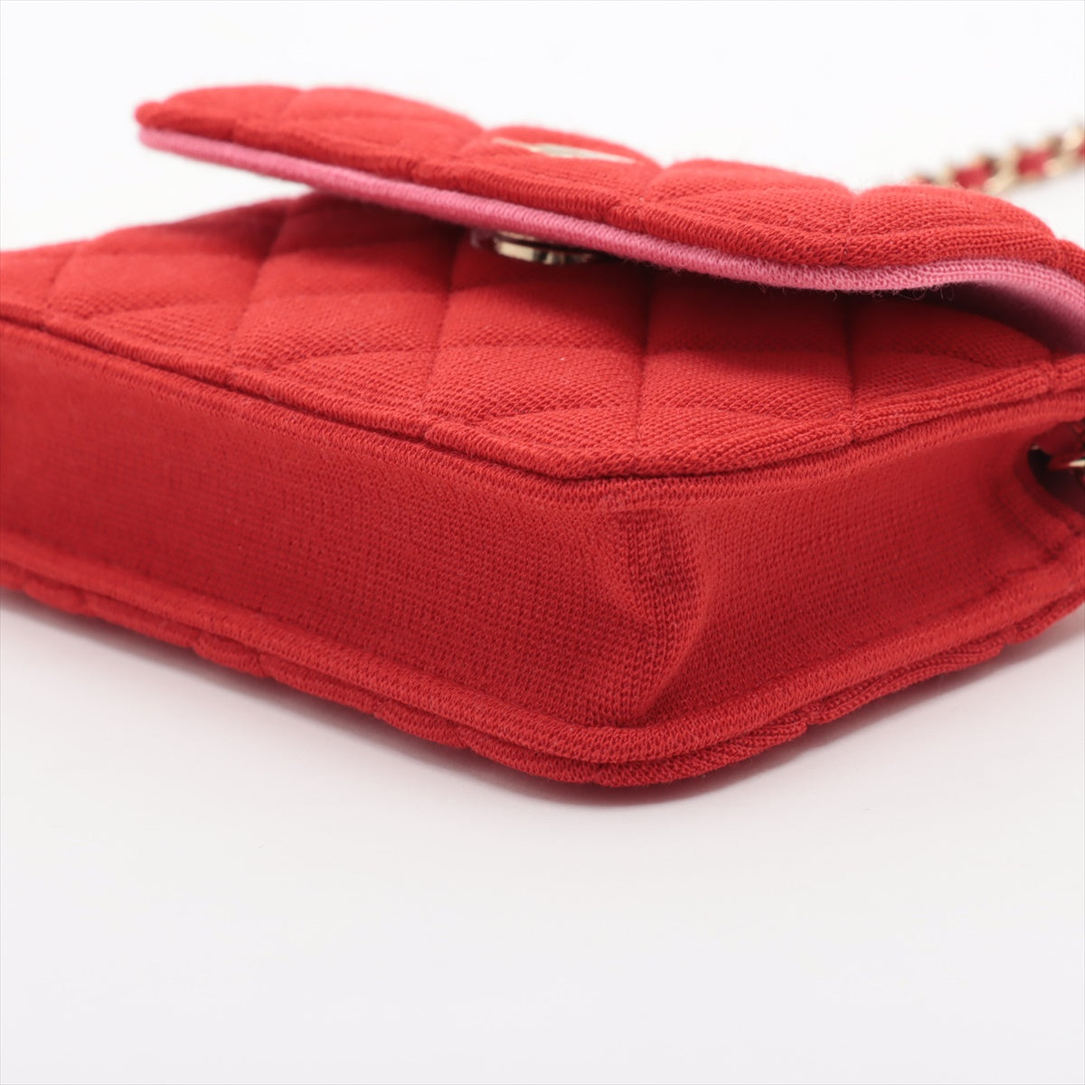 Chanel Mini Matrasse Cotton Chain Shoulder Bag Red G  Nonevelty