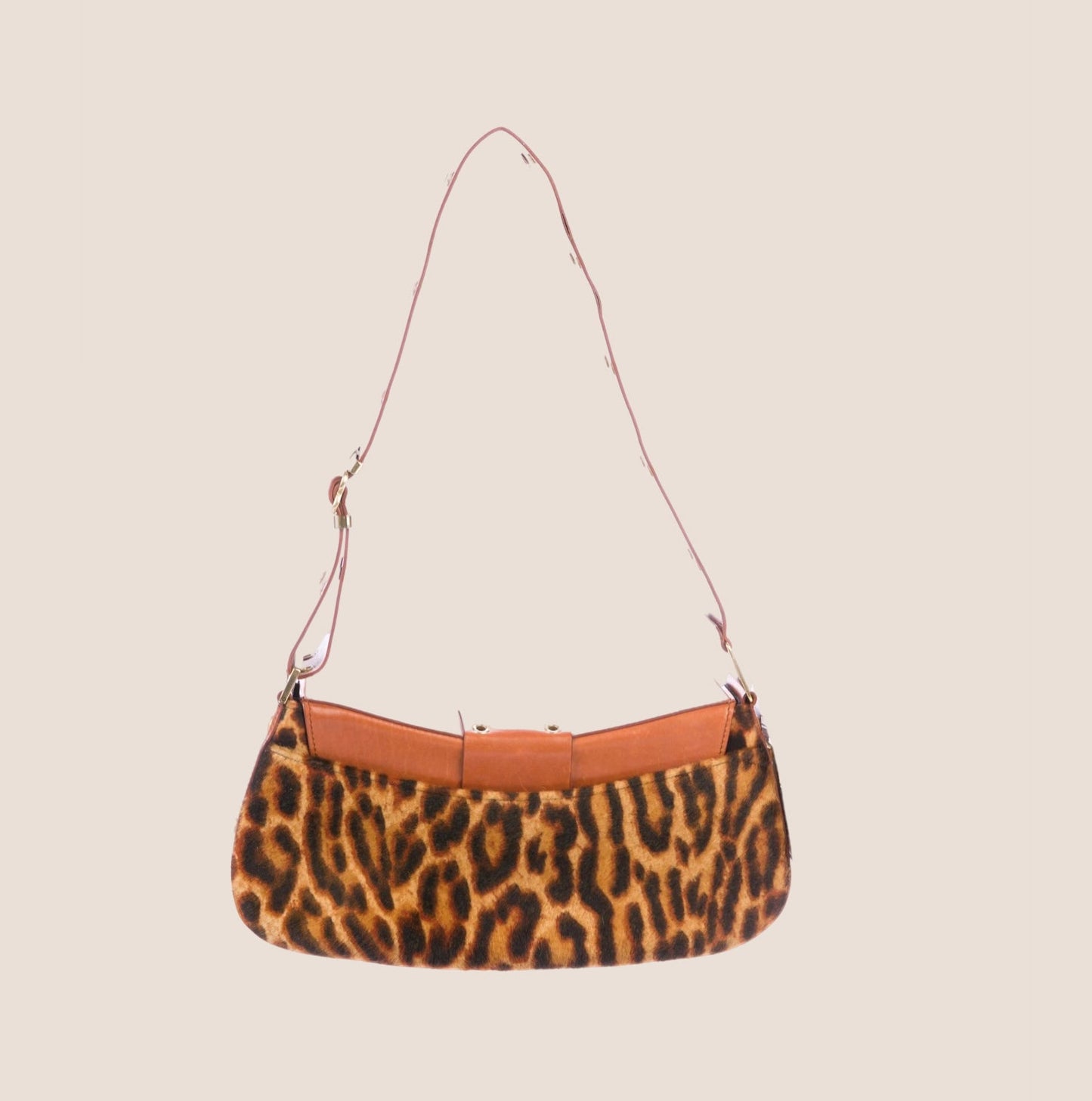 CHRISTIAN DIOR 2005 LEOPARD BROWN STREET CHIC COLUMBUS BAG