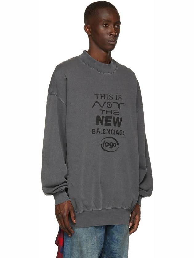 Luxury Balenciaga  This Not Logo Cotton Sweatshirt Black